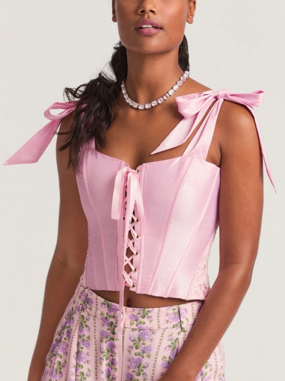 LoveShackFancy Azina Bustier Top Ballerina Pink Lace Corset Coquette Feminine 12
